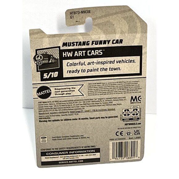 Hot Wheels Mustang Funny Car Art Cars 5/10 2021 Black White 1:64 - Picture 3 of 7